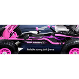 Rigo Kids Pedal Go Kart Ride On Toys Racing Car Rubber Tyre Pink - Side View