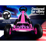 Rigo Kids Pedal Go Kart Ride On Toys Racing Car Rubber Tyre Pink - Top-Down View