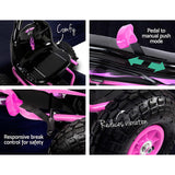 Rigo Kids Pedal Go Kart Ride On Toys Racing Car Rubber Tyre Pink - 45-Degree Angle