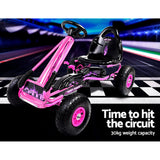 Rigo Kids Pedal Go Kart Ride On Toys Racing Car Rubber Tyre Pink - Rear View