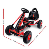 Rigo Kids Pedal Go Kart Ride On Toys Racing Car Rubber Tyre Red - Front View