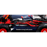 Rigo Kids Pedal Go Kart Ride On Toys Racing Car Rubber Tyre Red - Side View