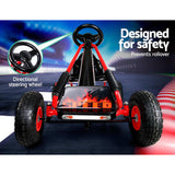 Rigo Kids Pedal Go Kart Ride On Toys Racing Car Rubber Tyre Red - Top-Down View