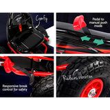 Rigo Kids Pedal Go Kart Ride On Toys Racing Car Rubber Tyre Red - 45-Degree Angle