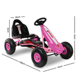 Rigo Kids Pedal Go Kart Ride On Toys Racing Car Adjustable Seat Pink - Front View