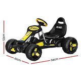 Rigo Kids Pedal Go Kart Ride On Toys Racing Car Plastic Tyre Black - Front View