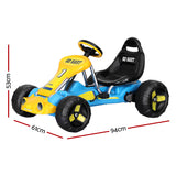 Rigo Kids Pedal Go Kart Ride On Toys Racing Car Plastic Tyre Blue - Front View
