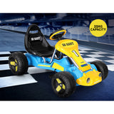Rigo Kids Pedal Go Kart Ride On Toys Racing Car Plastic Tyre Blue - Top-Down View