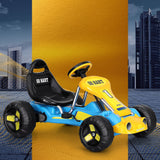 Rigo Kids Pedal Go Kart Ride On Toys Racing Car Plastic Tyre Blue - Close-Up Angle