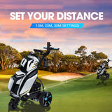 THOMSON Golf Buggy Electric Trolley Automatic Motorised Foldable Cart LED Black - Extra Image