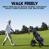 THOMSON E5000 Pro Lithium Golf Buggy, 36 Hole, Only 12kg, Easy Fold, Electric Motorised Buggy Trolley Cart w/ Seat, Black - 45-Degree Angle