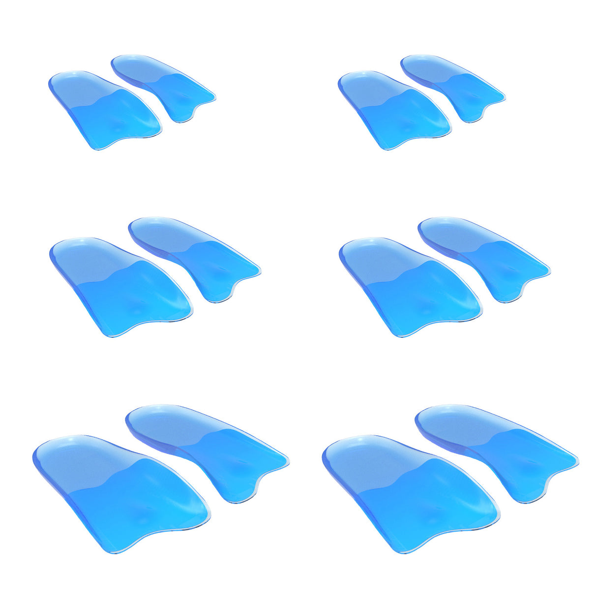 2X Set Half Shoe Insoles Arch Support Gel 3-Size Combo