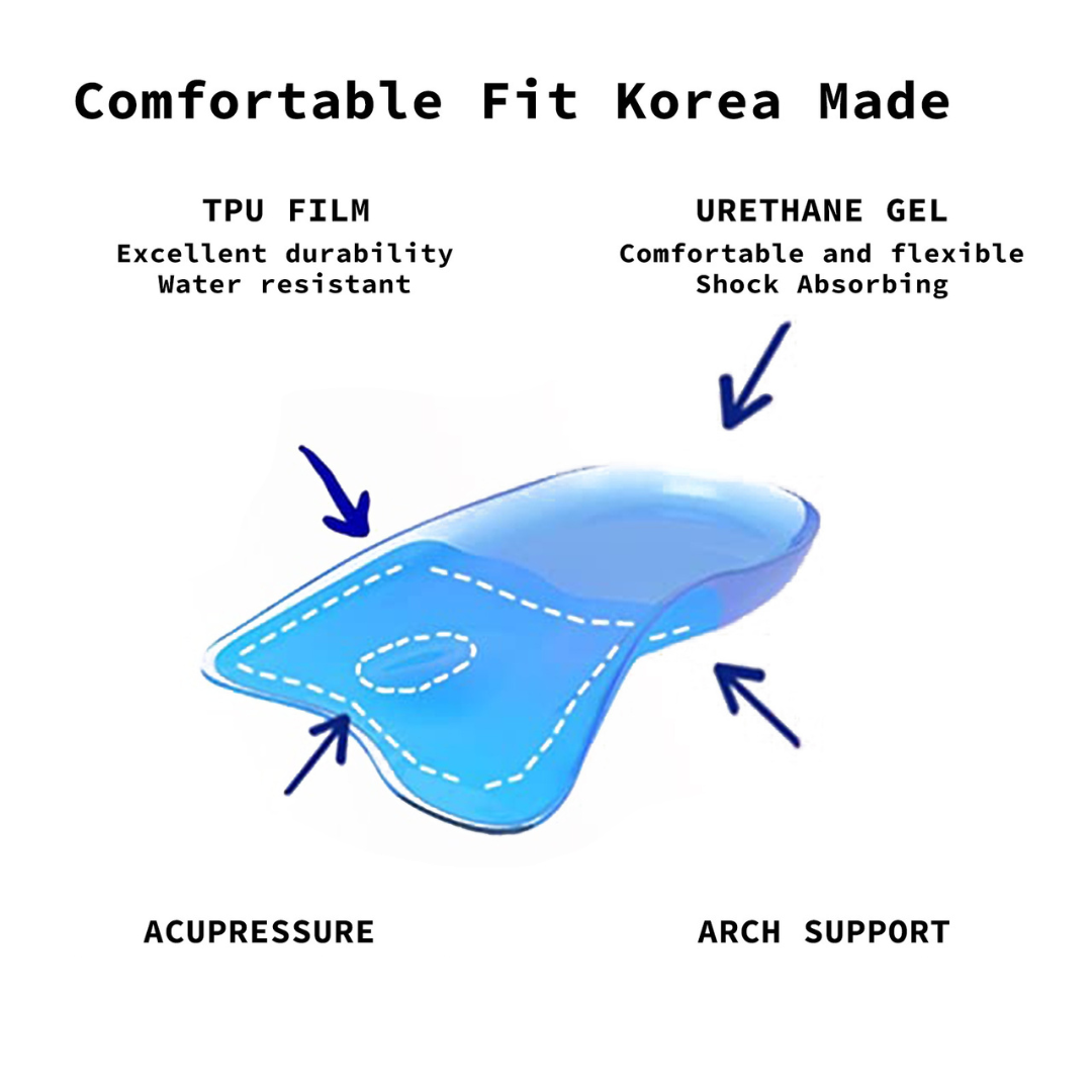 4X Set Half Shoe Insoles Arch Support Gel 3-Size Combo