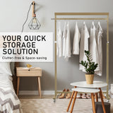 Multi-Function Clothes Rack - GOLD - Front View
