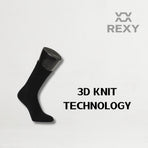 10X Large 3D Seamless Crew Socks - BLACK