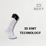 10X Large 3D Seamless Crew Socks - WHITE