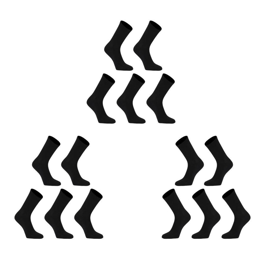 15X Large 3D Seamless Crew Socks - BLACK
