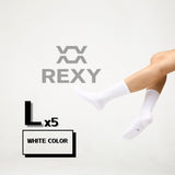 5X Large 3D Seamless Crew Socks - WHITE - Side View