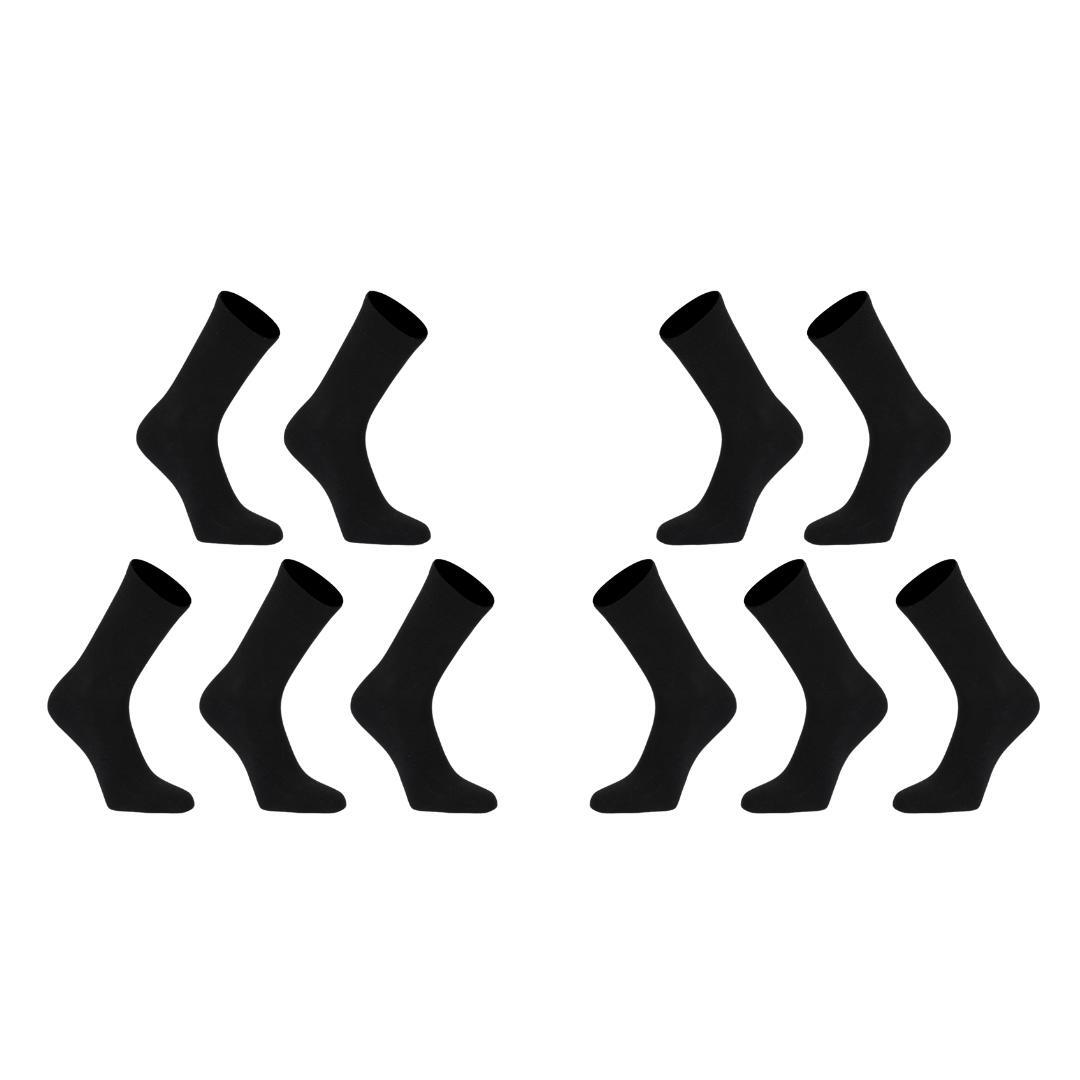 10X Medium 3D Seamless Crew Socks - BLACK
