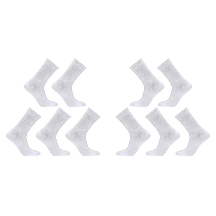 10X Medium 3D Seamless Crew Socks - WHITE