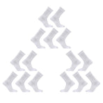 15X Medium 3D Seamless Crew Socks - WHITE