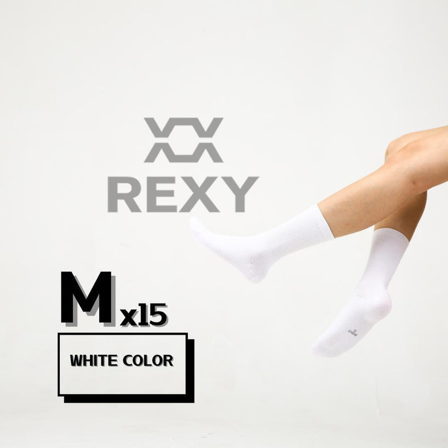 15X Medium 3D Seamless Crew Socks - WHITE
