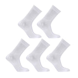 5X Medium 3D Seamless Crew Socks - WHITE
