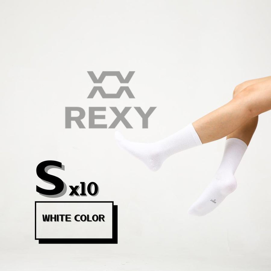 10X Small 3D Seamless Crew Socks - WHITE