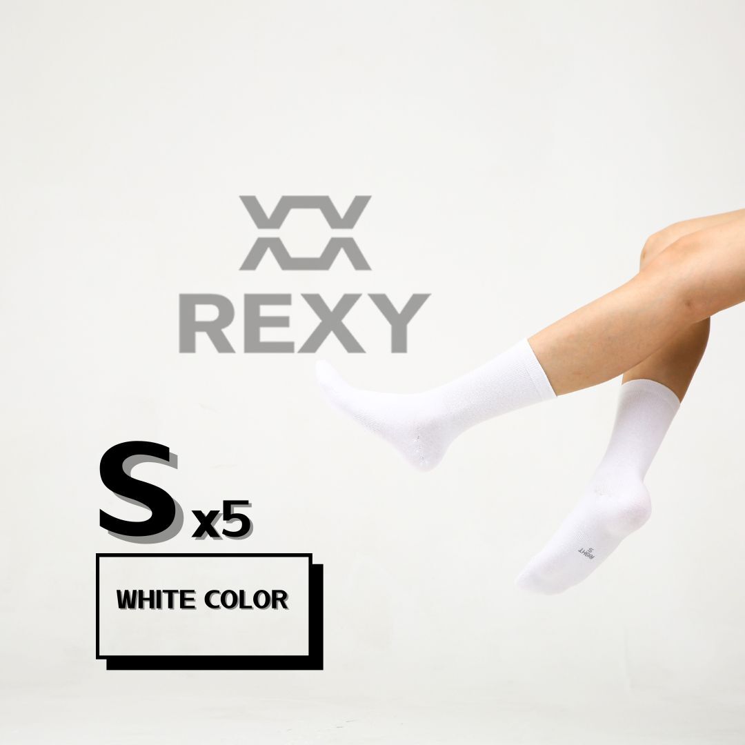 5X Small 3D Seamless Crew Socks - WHITE