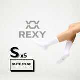 5X Small 3D Seamless Crew Socks - WHITE