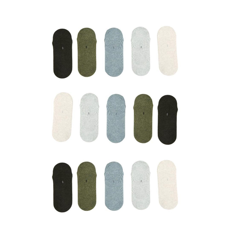 15X Large Daily No Show Socks - MULTI COLOUR