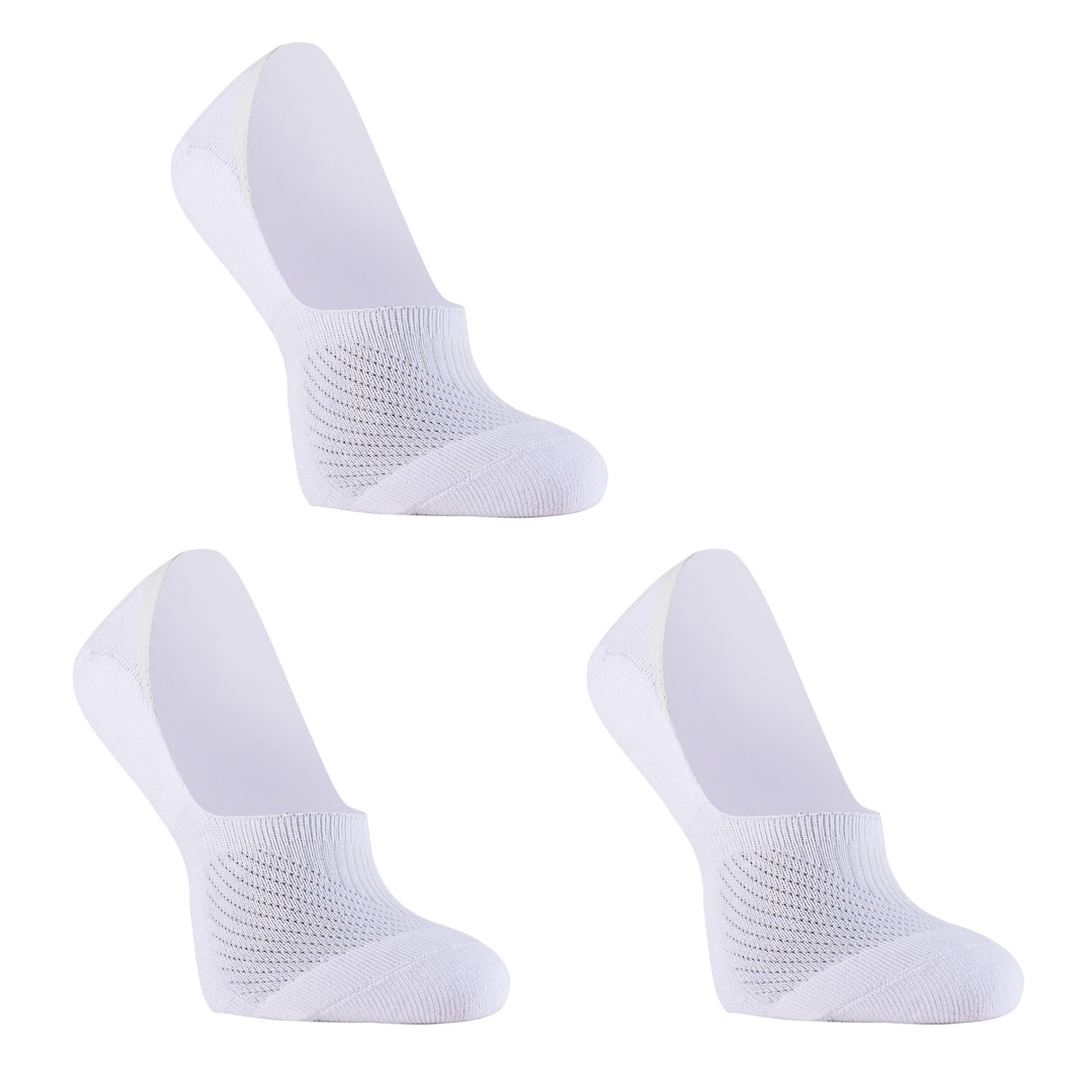 3X Large Cushion No Show Socks - WHITE