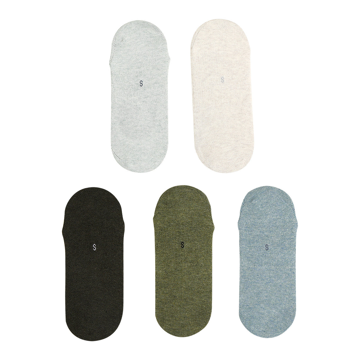 5X Large Daily No Show Socks - MULTI COLOUR