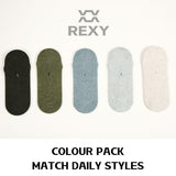 5X Large Daily No Show Socks - MULTI COLOUR