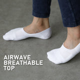 12X Medium Cushion No Show Socks - WHITE - Top-Down View