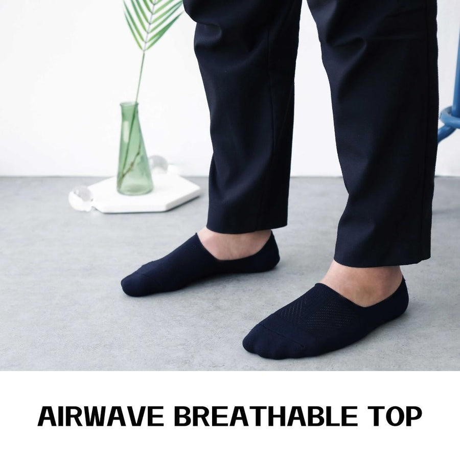 3X Medium Cushion No Show Socks - BLACK