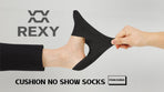 3X Medium Cushion No Show Socks - BLACK