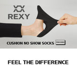 3X Medium Cushion No Show Socks - BLACK