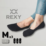 3X Medium Cushion No Show Socks - BLACK