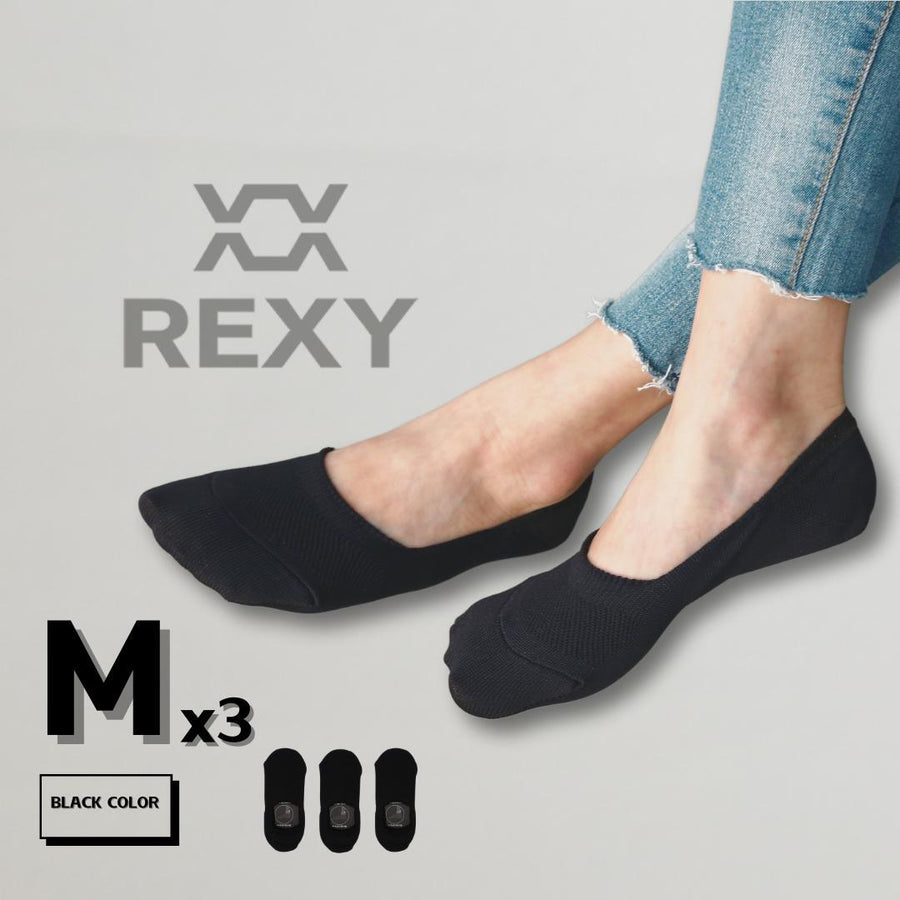 3X Medium Cushion No Show Socks - BLACK