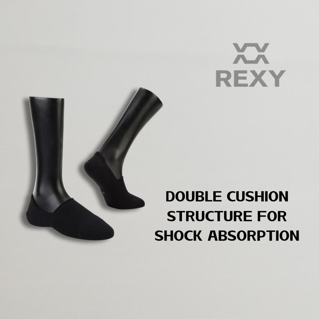 3X Medium Cushion No Show Socks - BLACK