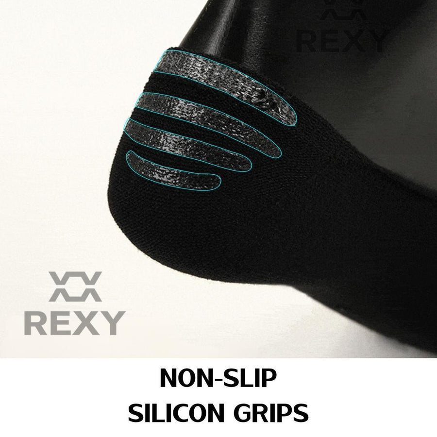 3X Medium Cushion No Show Socks - BLACK