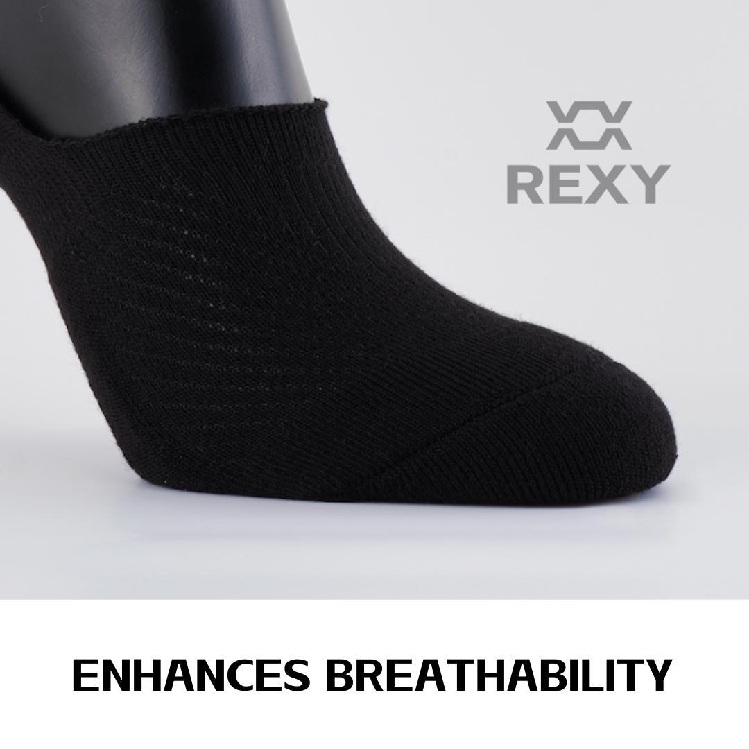 3X Medium Cushion No Show Socks - BLACK
