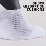 3X Medium Cushion No Show Socks - WHITE - Close-Up Angle