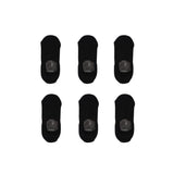 6X Medium Cushion No Show Socks - BLACK