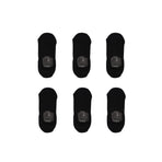 6X Medium Cushion No Show Socks - BLACK