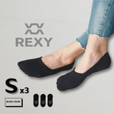 3X Small Cushion No Show Socks - BLACK - Side View