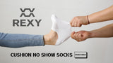 3X Small Cushion No Show Socks - WHITE - Front View