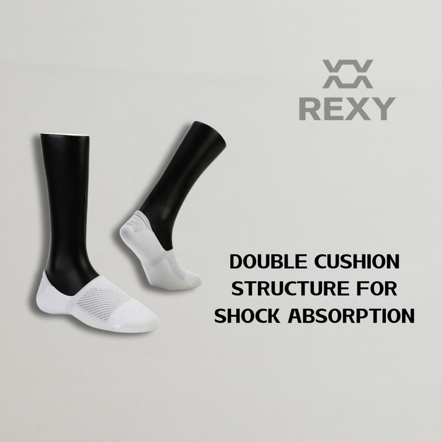 3X Small Cushion No Show Socks - WHITE