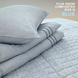Flua Snow Comforter Set Double - BLUE